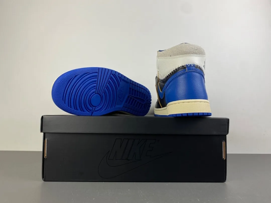 PK版 Air Jordan 1 Hi 藤原浩 UN大闪电 黑兰白紫 色 货号：IO7847-001 日期：2026 年春季 18原装版本PK，37号码36-47.5出货4-0