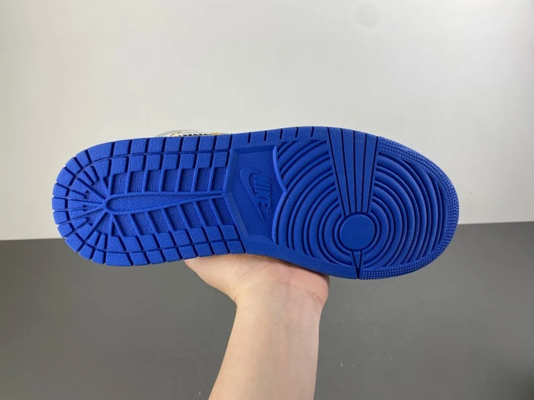 PK版 Air Jordan 1 Hi 藤原浩 UN大闪电 黑兰白紫 色 货号：IO7847-001 日期：2026 年春季 18原装版本PK，37号码36-47.5出货4-0