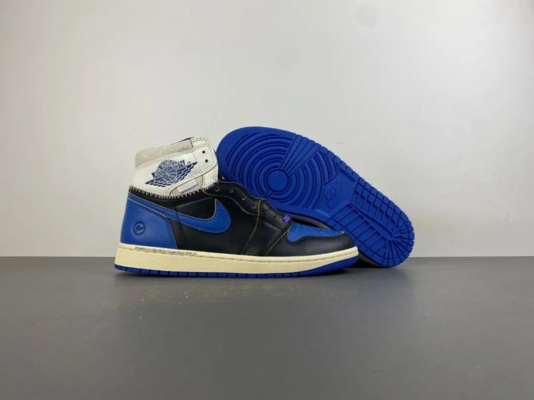 PK版 Air Jordan 1 Hi 藤原浩 UN大闪电 黑兰白紫 色 货号：IO7847-001 日期：2026 年春季 18原装版本PK，37号码36-47.5出货4-0